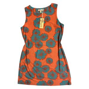 ARYEH NWT Coral Floral Print Sleeveless Shift Dress L